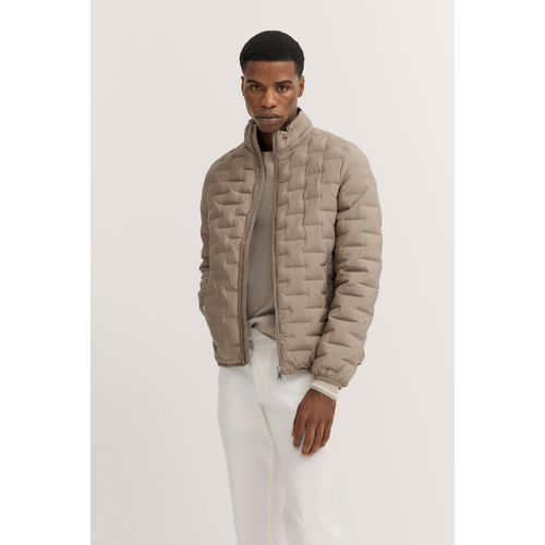 Blouson BUGATTI, Herren, Gr. L, 40, beige, 100% Polyester, unifarben, casual, regular fit, Langarm Bündchen, Jacken, in Steppoptik