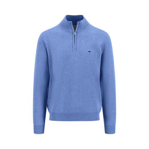 Troyer FYNCH-HATTON, Herren, Gr. XL, blau (crystal blau), Strick, Obermaterial: 100% Baumwolle, casual, bequem, Langarm Bündchen, Pullover, mit Logostickerei