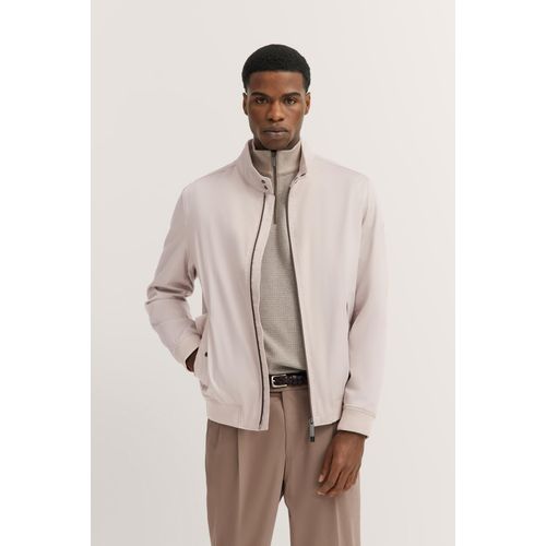 Blouson BUGATTI, Herren, Gr. 58, 30, beige, 67% Baumwolle, 30% Polyamid, 3% Elasthan, unifarben, casual, regular fit, Langarm Bündchen, Jacken, mit Stehkragen & Strickdetails