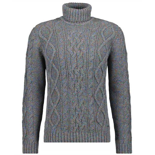 Rollkragenpullover RAGMAN, Herren, Gr. 50, grün (schilf, 131), 100% Baumwolle, casual, ohne Ausschnitt, Langarm, Pullover