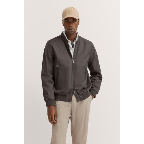 Blouson BUGATTI, Herren, Gr. 58, 60, taupe, 100% Polyester, unifarben, casual, regular fit, Langarm Bündchen, Jacken, mit Collegekragen