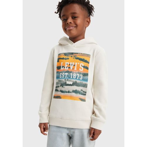 Hoodie LEVI'S KIDS, Jungen, Gr. 16 (176), braun (birch), Sweatware, Obermaterial: 60% Baumwolle, 40% Polyester, bedruckt, casual, Langarm Bündchen, Sweatshirts, mit großem Frontprint, for BOYS