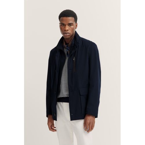 Langjacke BUGATTI, Herren, Gr. 54, 390, marine, 100% Polyester, unifarben, casual, regular fit, Langarm normaler Saum, Jacken, wasser- und winddicht