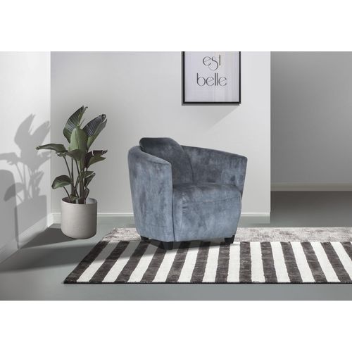 Sessel GUTMANN FACTORY, blau (petrol, grau, gold), B:72cm H:72cm T:85cm, 100% Polyester, Sessel