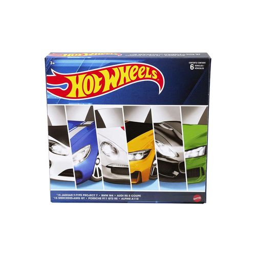 Mattel HDH51 - Hot Wheels - Die Cast-Fahrzeuge, 1:64, 6er-Pack, European Cars