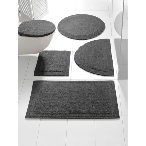Badematte HEINE HOME Gr. 7, grau (dunkelgrau), rund (Ø 75cm),, Badematten