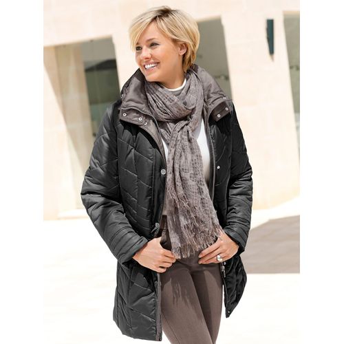 Steppjacke CASUAL LOOKS, Damen, Gr. 54, schwarz, 100% Polyester, unifarben, gemustert, mehrfarbig, figurumspielend, Jacken