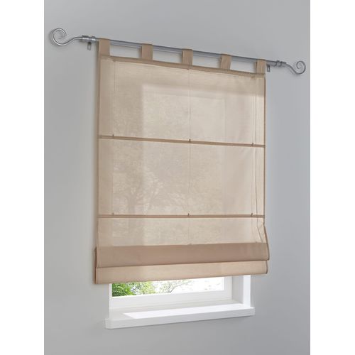 Raffrollo HEINE HOME Gr. 5, beige (natur), B:120cm H:140cm, Raffrollos