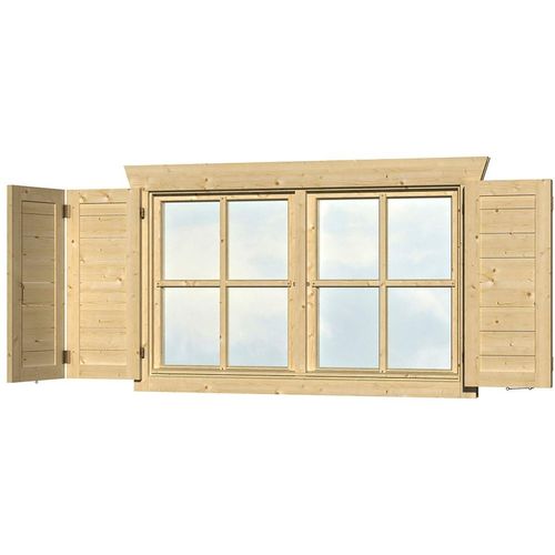 Fensterladen SKANHOLZ, beige (natur), Massivholz, Fensterläden