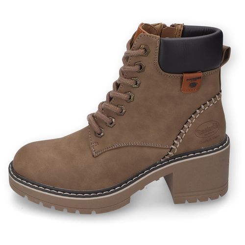 Schnürstiefelette DOCKERS BY GERLI, Damen, Gr. 36, grau (taupe), Nubuklederimitat, klassisch, Schuhe, Winterstiefel, Hiking Boots, Schnürstiefel mit Warmfutter