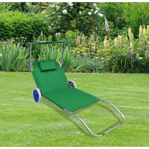 Gartenliege Sonnenliege rollbar Grün