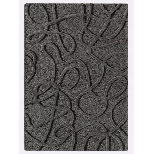 Teppich HEINE HOME Gr. 5, grau (anthrazit), B:190cm H:11mm L:290cm, Wolle, Teppiche