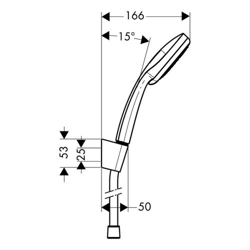 hansgrohe Croma 100 Brausehalterset Multi mit Brauseschlauch 1,25m, Chrom 27593000