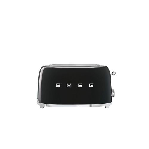 Smeg Toaster , Schwarz , Metall , 41x21.5x20.8 cm , Auftaufunktion, Aufwärmfunktion, automatische Broterhitzung, automatischer Auswurf nach Röstende,