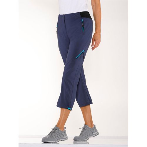 Caprihose CASUAL LOOKS, Damen, Gr. 40, Normalgrößen, blau (nachtblau), 55% Baumwolle, 42% Polyamid, 3% Elasthan, unifarben, gemustert, mehrfarbig, 3/4-Länge, Hosen