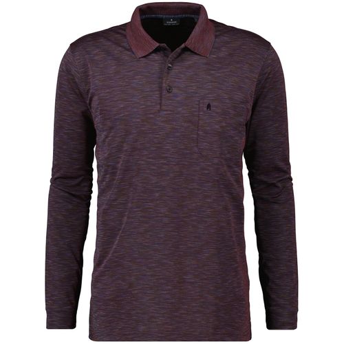 Poloshirt RAGMAN, Herren, Gr. M, rot (rot meliert, 906), Baumwollmischung, casual, regular fit, ohne Ausschnitt, Langarm, Shirts