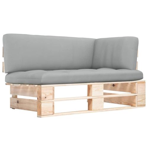 Outdoor- Paletten Kiefernholz Imprägniert Grau | Holzfarbe: Braun | Modell: Ecksofa