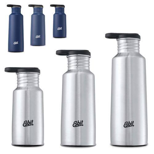 ESBIT Sport Trinkflasche Pictor Sportflasche Fahrrad Wasser Flasche Edelstahl Farbe: Edelstahl, Größe: 0,75 L