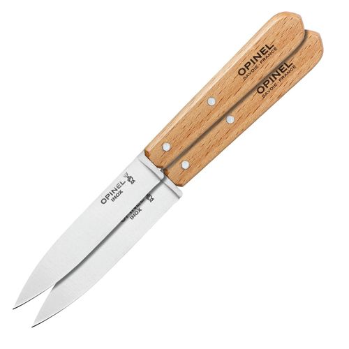 OPINEL 2er Set Küchenmesser - Kochmesser Obstmesser Gemüsemesser Stahl Holzgriff