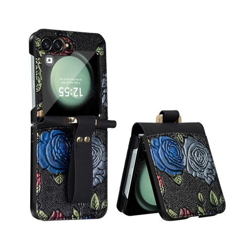 Für Samsung Galaxy Z Flip6 Full Cover Hülle Handschlaufe + Schutz Glas
