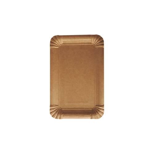 Pappteller Papstar Pure, Einweg, eckig, 130 x 200 mm, lebensmittelecht, FSC®-zertifiziert & kompostierbar, braun, 250 Stück