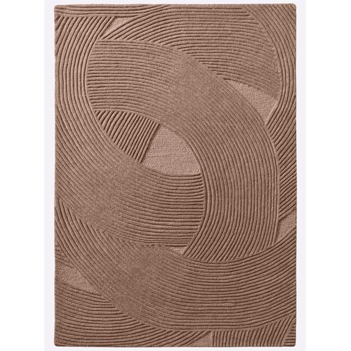 Teppich HEINE HOME Gr. 4, grau (taupe), B:160cm H:13mm L:230cm, Wolle, Schurwolle, Teppiche