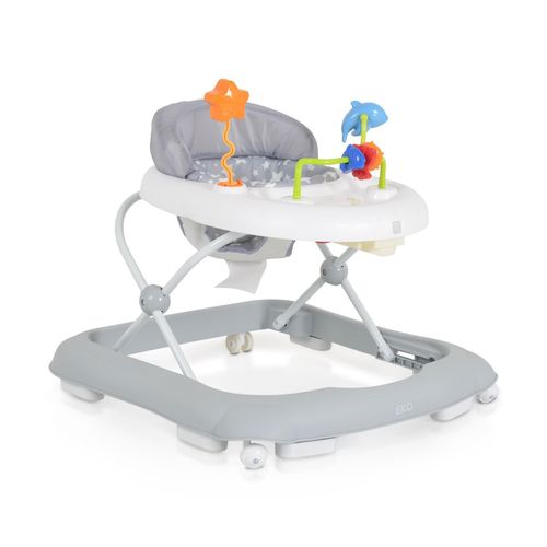 Lauflernwagen, Laufhilfe Eko höhenverstellbar, gepolsteter Sitz und Spielcenter grau