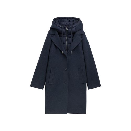 TOM TAILOR Damen 2-in-1 Look Wintermantel, blau, Uni, Gr. XXXL