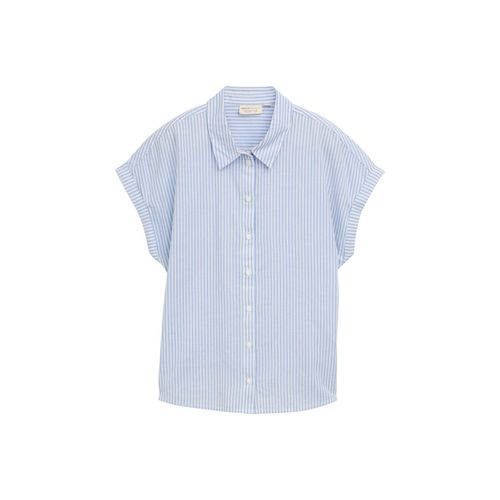 TOM TAILOR DENIM Damen Loose Fit Bluse mit Streifenmuster, blau, Gestreift, Gr. XS Image