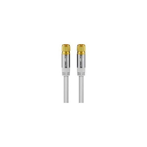 SAT-Antennenkabel (135dB typ), F-Stecker ></noscript> F-Stecker weiß, 2 Meter