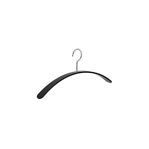 Acryl-Kleiderbügel Rudolf Weber KG Curve, Bügelstärke 6 mm, verchromter, drehbarer Haken, 4 Stück, schwarz