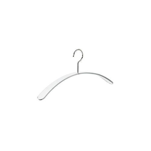 Acryl-Kleiderbügel Rudolf Weber KG Curve, Bügelstärke 6 mm, verchromter, drehbarer Haken, 4 Stück, transparent