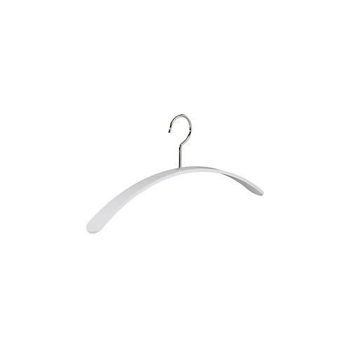 Acryl-Kleiderbügel Rudolf Weber KG Curve, Bügelstärke 6 mm, verchromter, drehbarer Haken, 4 Stück, weiß