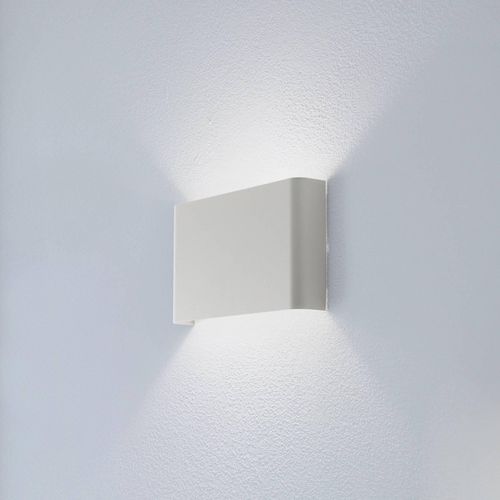 Wandleuchte Haga, hellgrau, Metall, 25 cm breit, G9