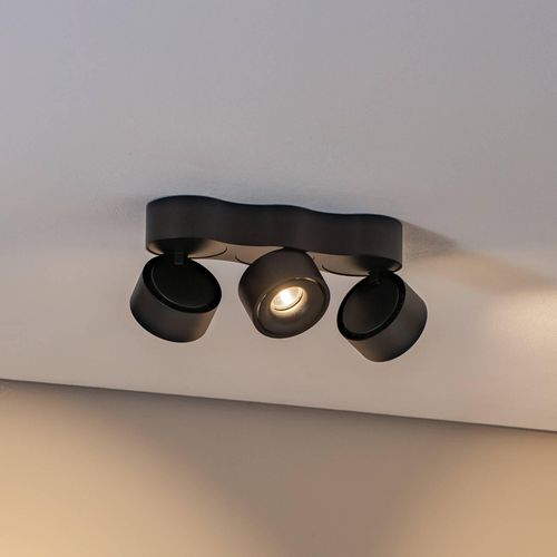 Arcchio LED-Deckenleuchte Rotari, Linsen, 3-flammig, schwarz