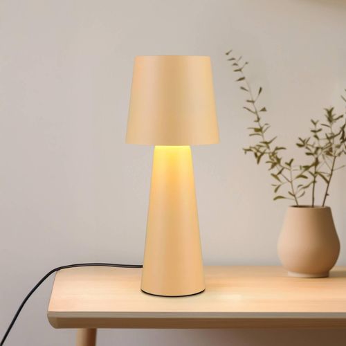 Tischleuchte Nubian, beige, Höhe 40 cm, Metall, E27