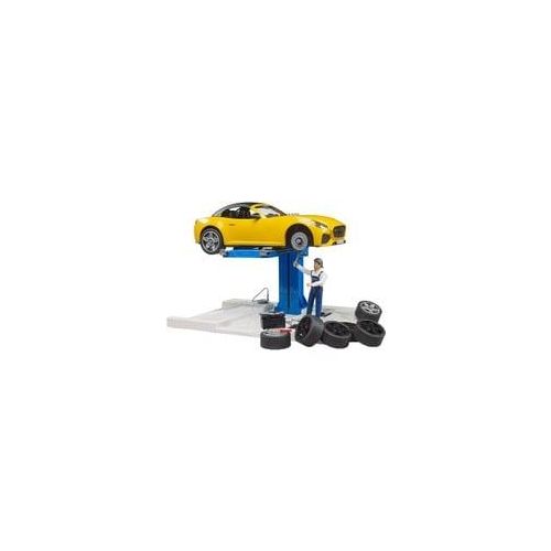 bworld PKW Service Center + bruder Roadster, Spielfahrzeug