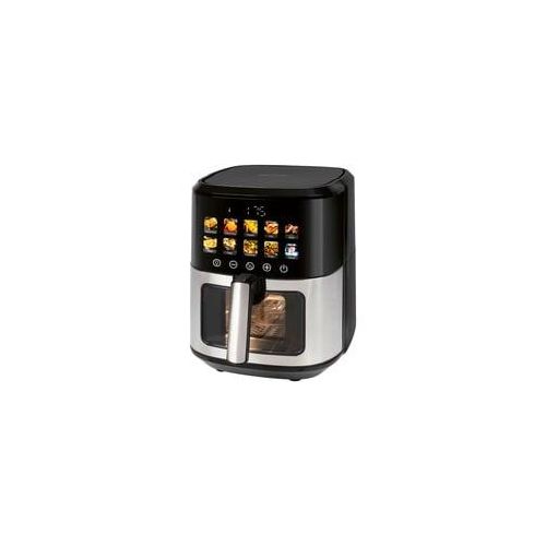 Heißluftfritteuse PC-FR 1286 H schwarz/edelstahl, 1.700 Watt, Korb 6,5 Liter, mit Sichtfenster
