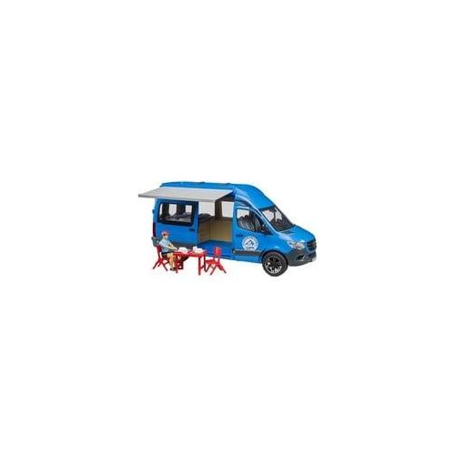 MB Sprinter Camper mit Fahrer, Modellfahrzeug blau