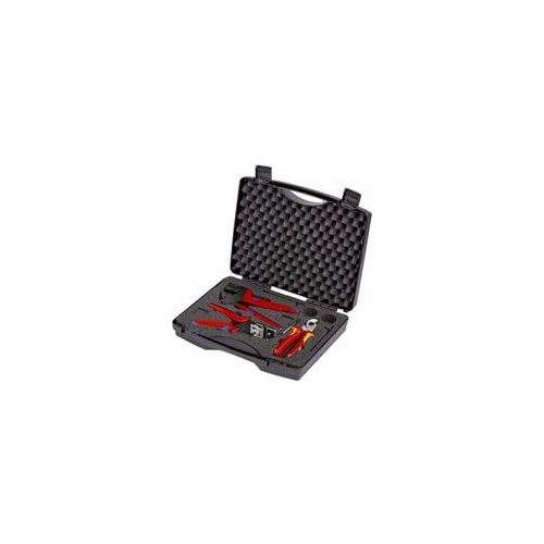Werkzeugkoffer für Photovoltaik, 3-teilig, Werkzeug-Set schwarz, für kleinere Abisolierwerte
