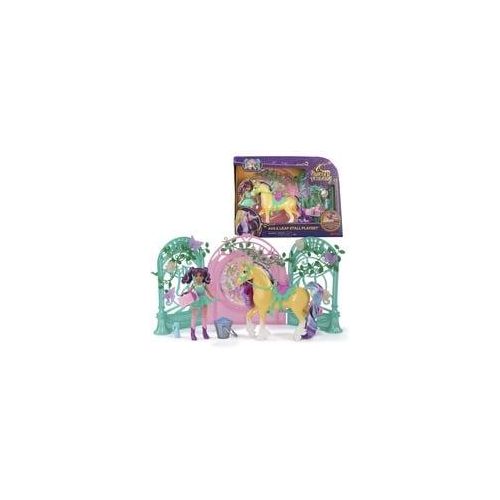 Unicorn Academy - Ava & Einhorn Leaf Stall Spielset mit Farbwechseleffekt, Spielfigur