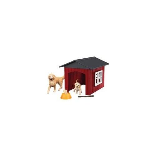 Farm World Hundehütte mit Goldenretrievern, Spielfigur