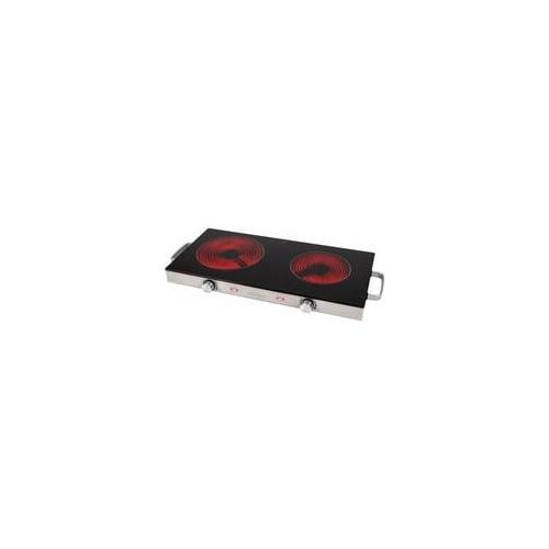 Infrarot-Doppelkochplatte PC-DKP 1211 edelstahl, 2.800 Watt, Ø 20cm + Ø 16cm
