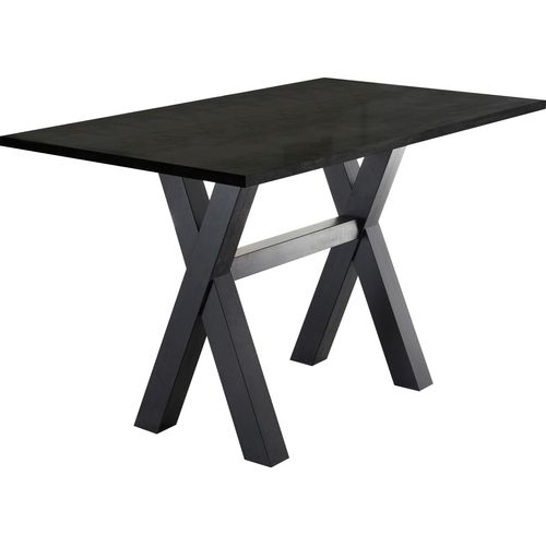 Bartisch MÄUSBACHER, schwarz (schwarzstahl, schwarzstahlfarben, schwarzstahl), B:160cm H:105cm T:70cm, Tische, Bartisch, Gestell in X-Form (Breite 120, 140 oder 160 cm)