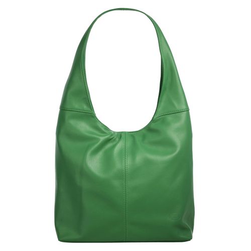 Shopper PIKÉ, Damen, Gr. B/H/T: 40cm x 30cm x 11cm onesize, grün, Leder, glänzend, beschichtet, Taschen, echt Leder, Made in Italy