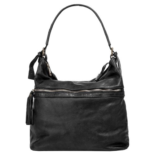 Shopper SAMANTHA LOOK, Damen, Gr. B/H/T: 34cm x 32cm x 16cm onesize, schwarz, Leder, vintage, Taschen, echt Leder, Made in Italy