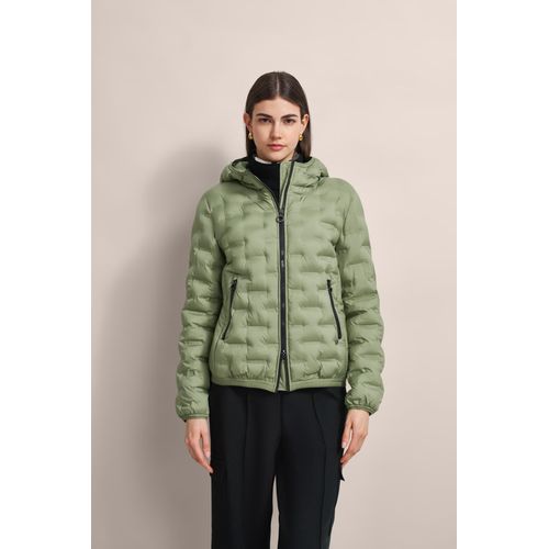 Blouson BUGATTI, Damen, Gr. 42, grün (oliv), 100% Polyester, unifarben, casual, regular fit, Langarm normaler Saum, Jacken, aus recycelten Materialien