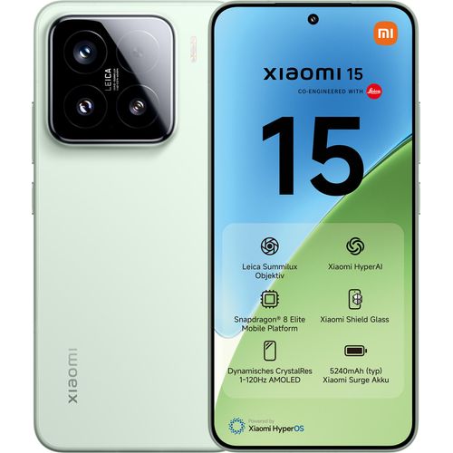 Xiaomi 15 Grünes Smartphone 12GB RAM 512GB 50MP Dreifachkamera 5240mAh