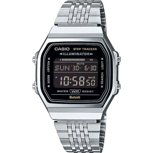 Smartwatch CASIO VINTAGE, silber (edelstahlfarben), Smartwatches, Armbanduhr, Herrenuhr, Damenuhr, Bluetooth,Stoppfunktion,Schrittzähler