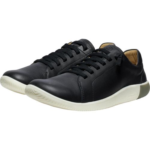 Barfußschuh KEEN "KNX LACE", Gr. 41, schwarz-weiß (schwarz, star weiß), Leder, sportlich, Schuhe Barfußschuh